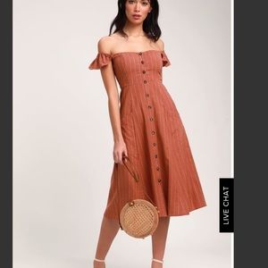 NWOT Lulus Shady Spot Off-the-Shoulder Dress